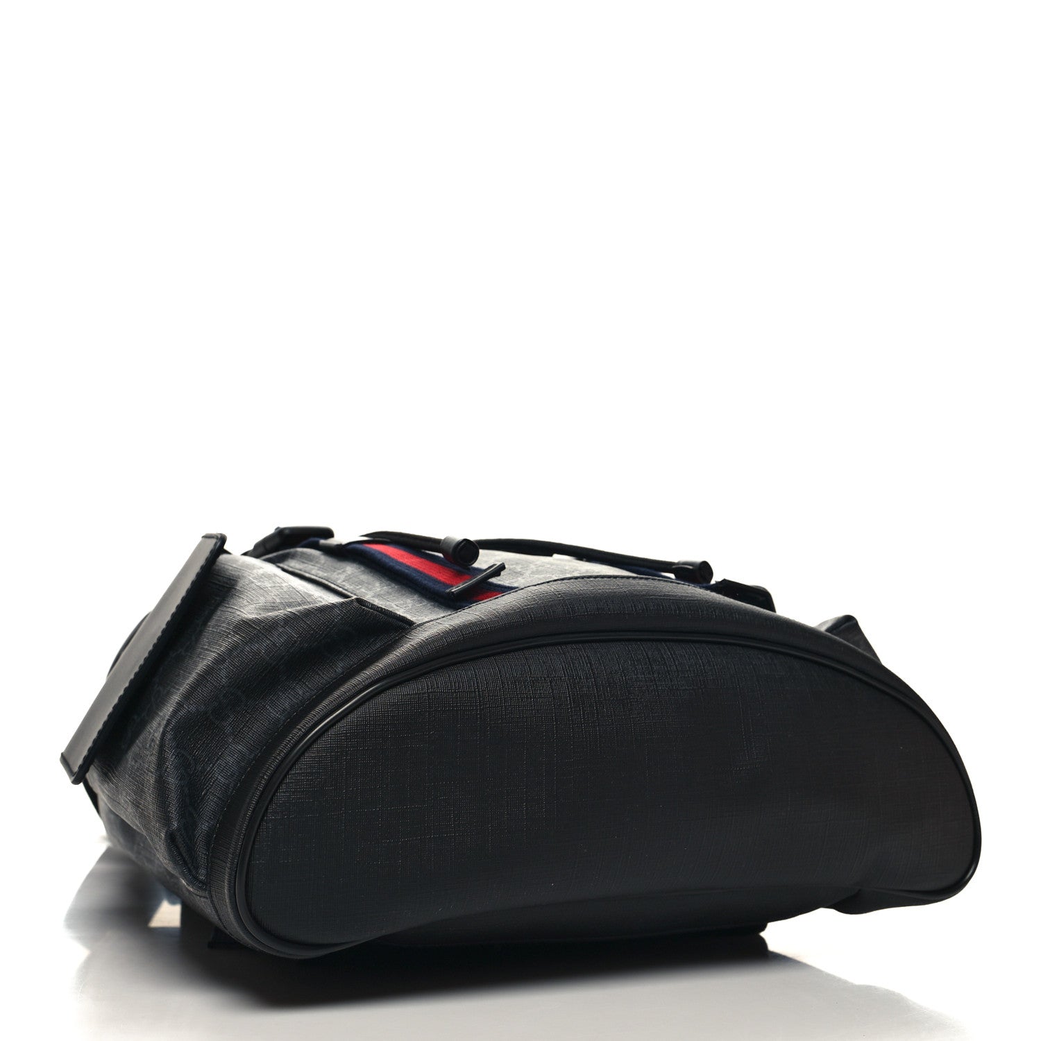 Gucci Soft GG Supreme Monogram Calfskin Web Double Buckle Backpack Black 4 of 10