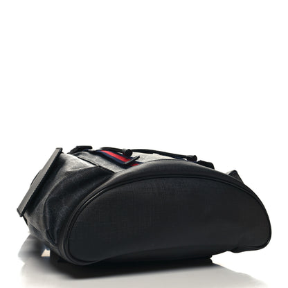 Gucci Soft GG Supreme Monogram Calfskin Web Double Buckle Backpack Black 4 of 10