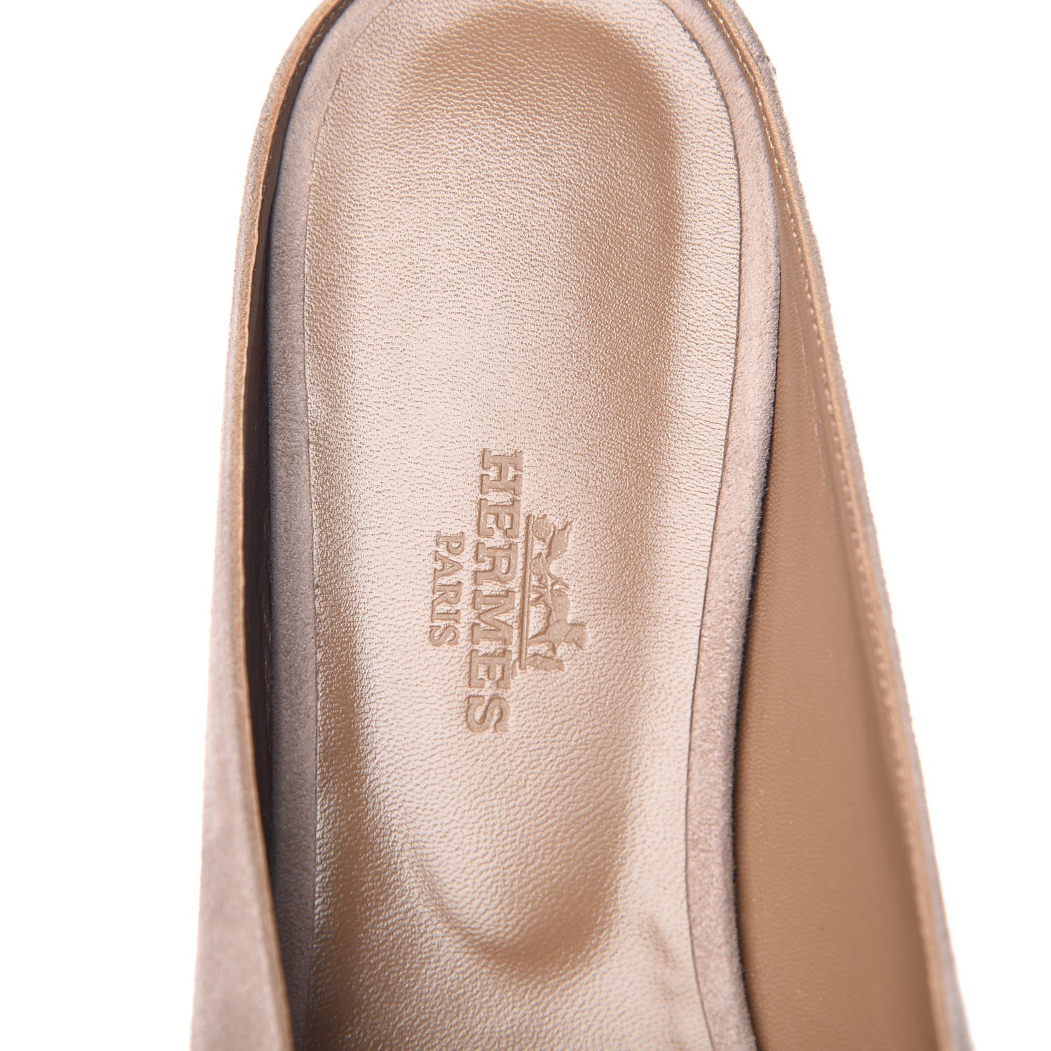 Hermes Suede Goatskin Crystal Roxane Mules 40 Champagne Rose Grey 7 of 9