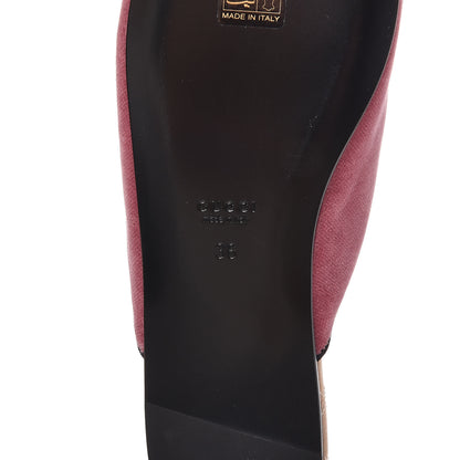 Gucci Velvet Embellished Evening Slippers 36 Tibet Red 7 of 8