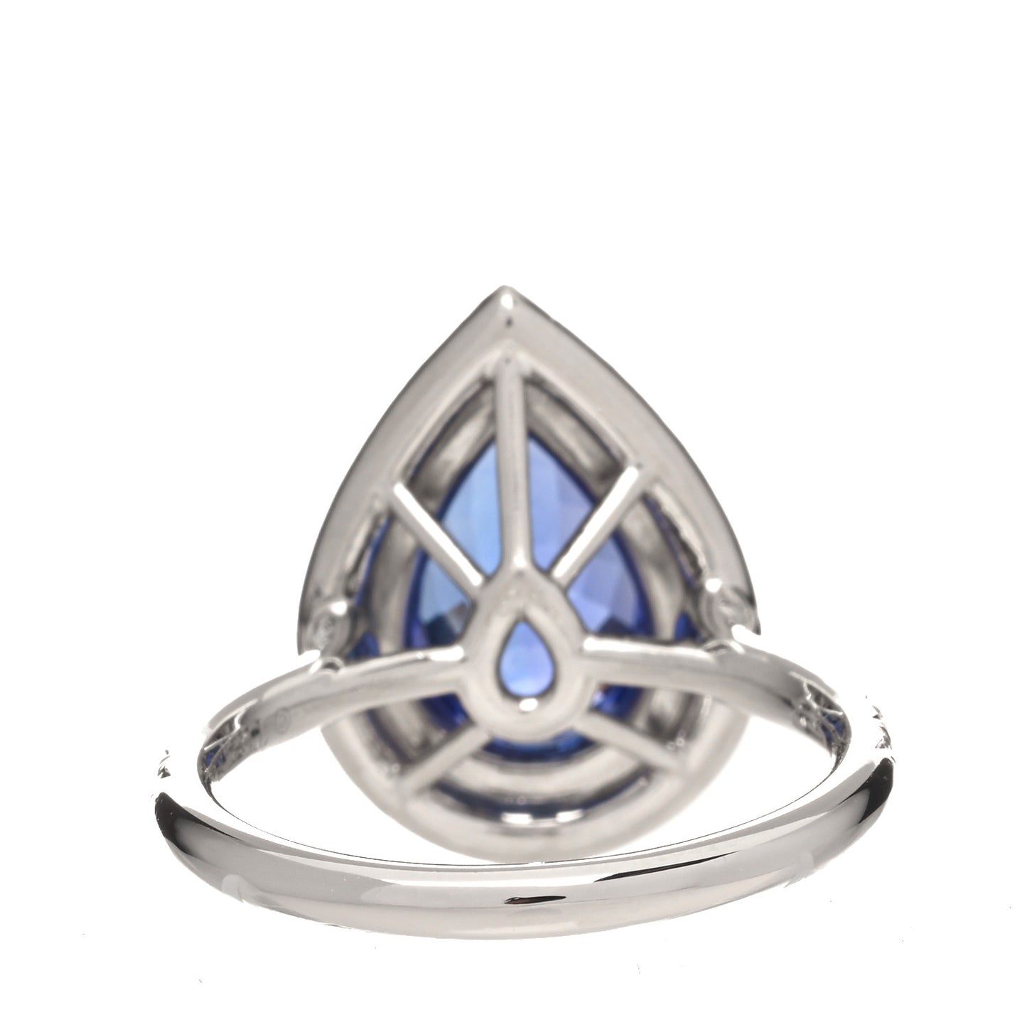Platinum Diamond Tanzanite Soleste Pear Cut Ring 52 6
