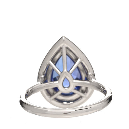 Tiffany Platinum Diamond Tanzanite Soleste Pear Cut Ring 52 6 3 of 7