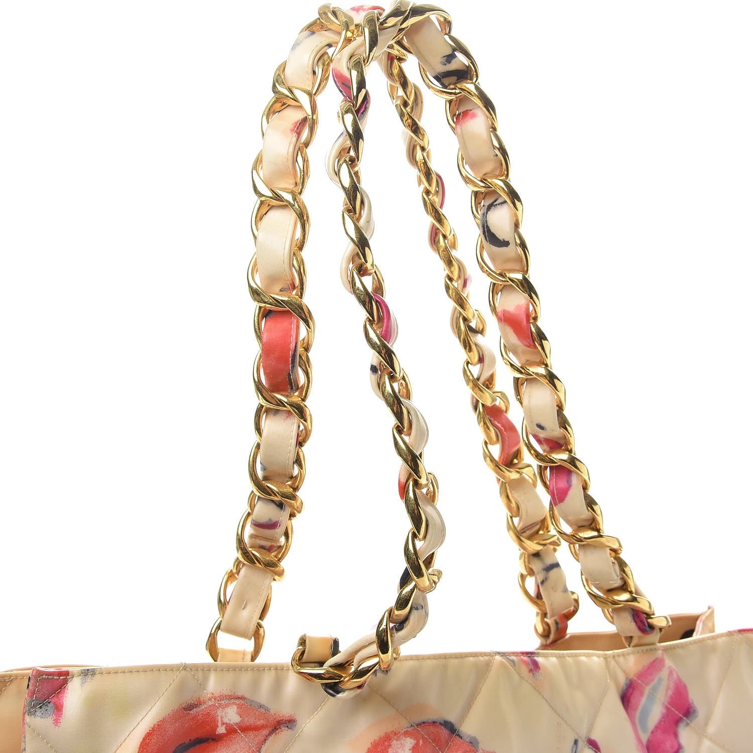 Chanel Coated Canvas Quilted Lips and Kisses Graffiti XL Tote Beige 15 of 18