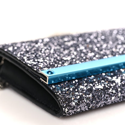 Jimmy Choo Glitter Milla Wallet on Chain Navy Mix 7 of 9