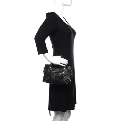 Balenciaga Chevre Gold Metallic Edge Hardware Mini City Black 3 of 12
