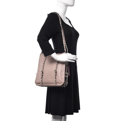 Valentino Garavani Vitello Rockstud Shopper Tote Poudre 2 of 10