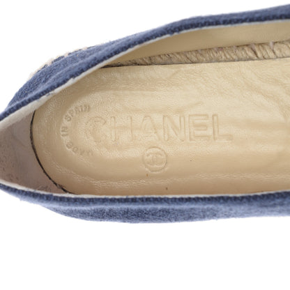 Chanel Toile CC Espadrilles 39 Blue Black 7 of 7