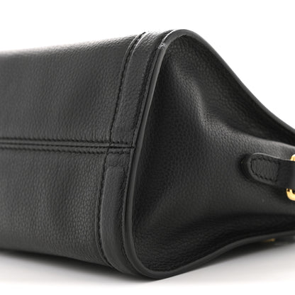 Alexander McQueen Pebbled Calfskin Mini Skull Padlock Zip Around Tote Black 10 of 12