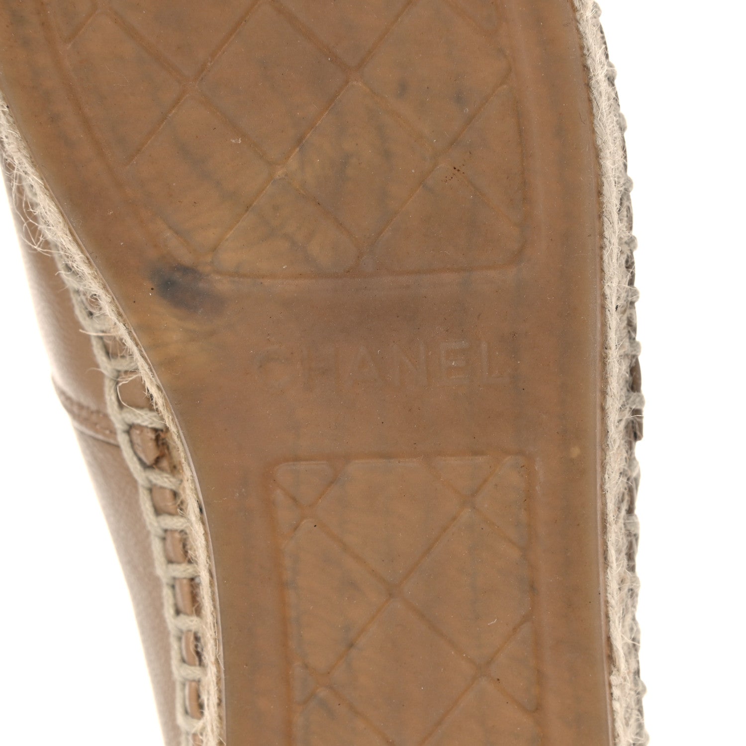 Chanel Lambskin CC Espadrilles 39 Beige Black 6 of 16