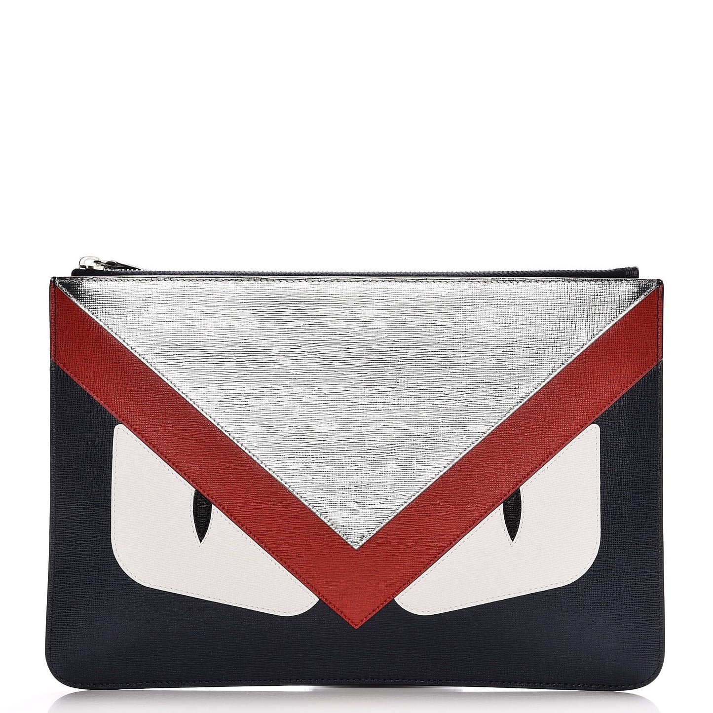 Metallic Vitello Elite Monster Eyes Pouch Navy Multicolor