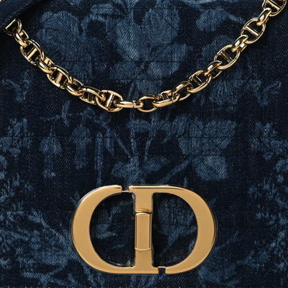 Christian Dior Denim Floral Cannage Small Caro Bag Blue 7 of 9