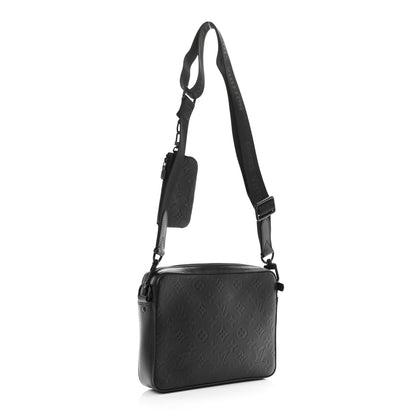 Louis Vuitton Calfskin Monogram Shadow Duo Messenger Black 3 of 11