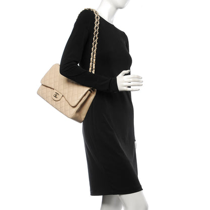 Chanel Lambskin Quilted Jumbo Double Flap Beige Clair 2 of 7