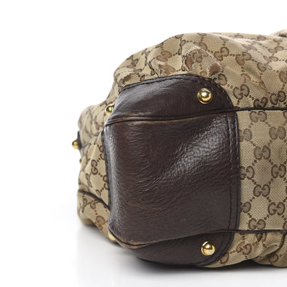 Gucci Monogram Large Jockey Hobo Dark Brown 8 of 11