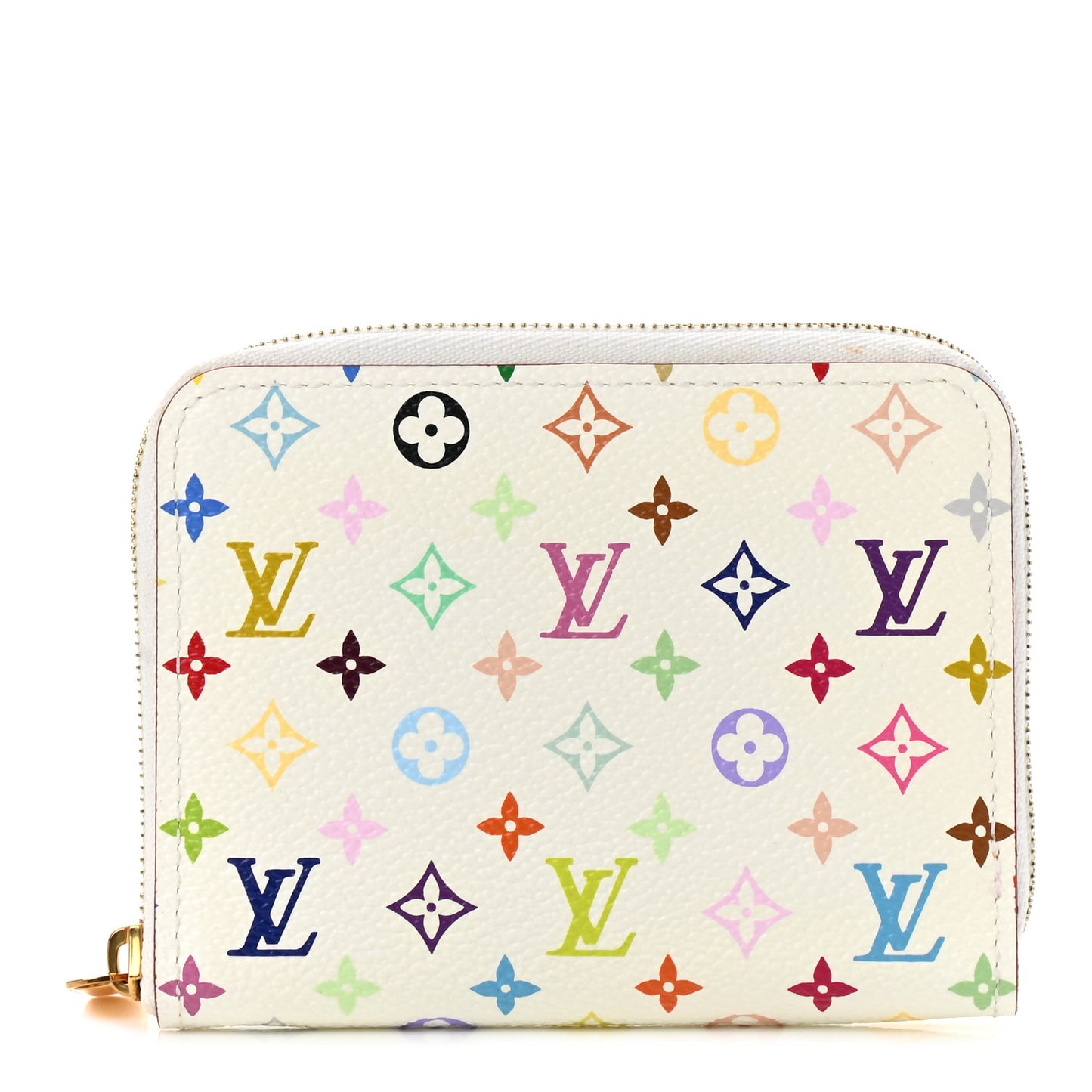 Monogram Multicolor Zippy Coin Purse Wallet White Litchi