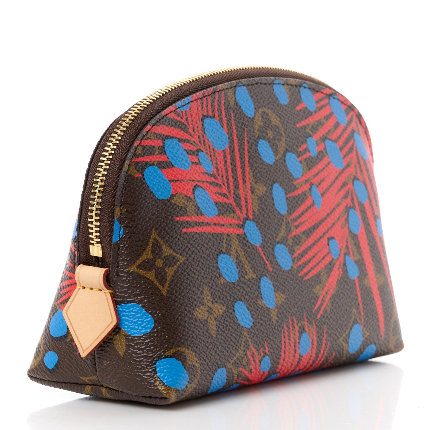 Louis Vuitton Monogram Jungle Dots Cosmetic Pouch Coquelicot Denim 3 of 10