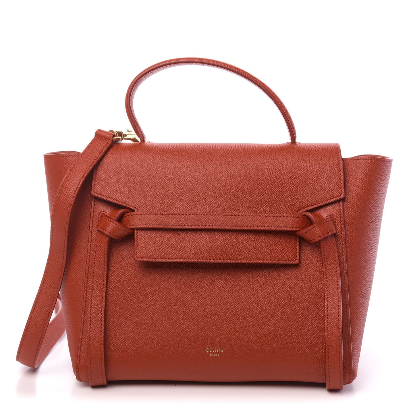 Grained Calfskin Micro Belt Bag Fox Red
