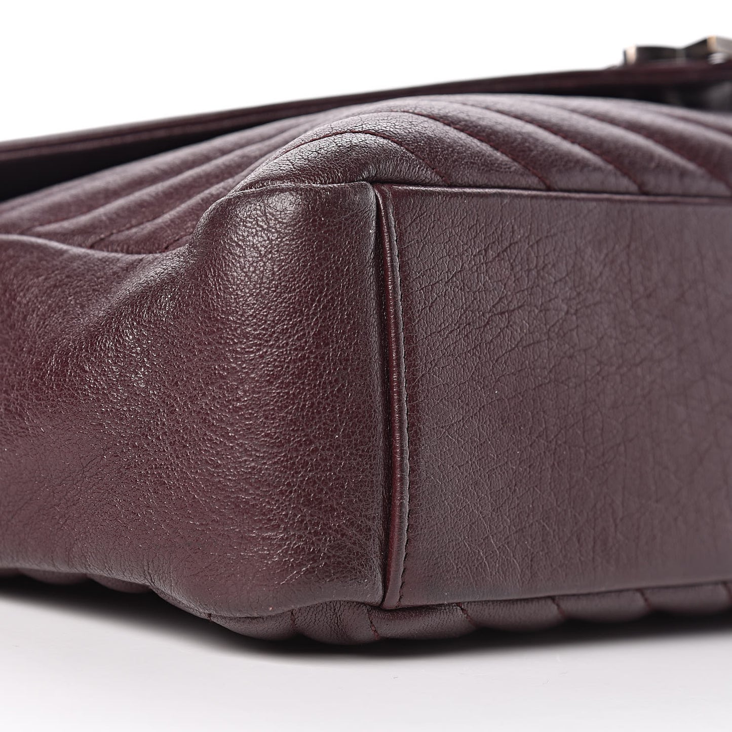 Sheepskin Matelasse Chevron Monogram Large College Satchel Amaranto