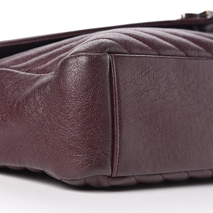 Saint Laurent Sheepskin Matelasse Chevron Monogram Large College Satchel Amaranto 5 of 21