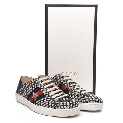 Gucci Jacquard Bee Embroidered Mens Ace Sneakers 12 Black Ivory 10 of 10