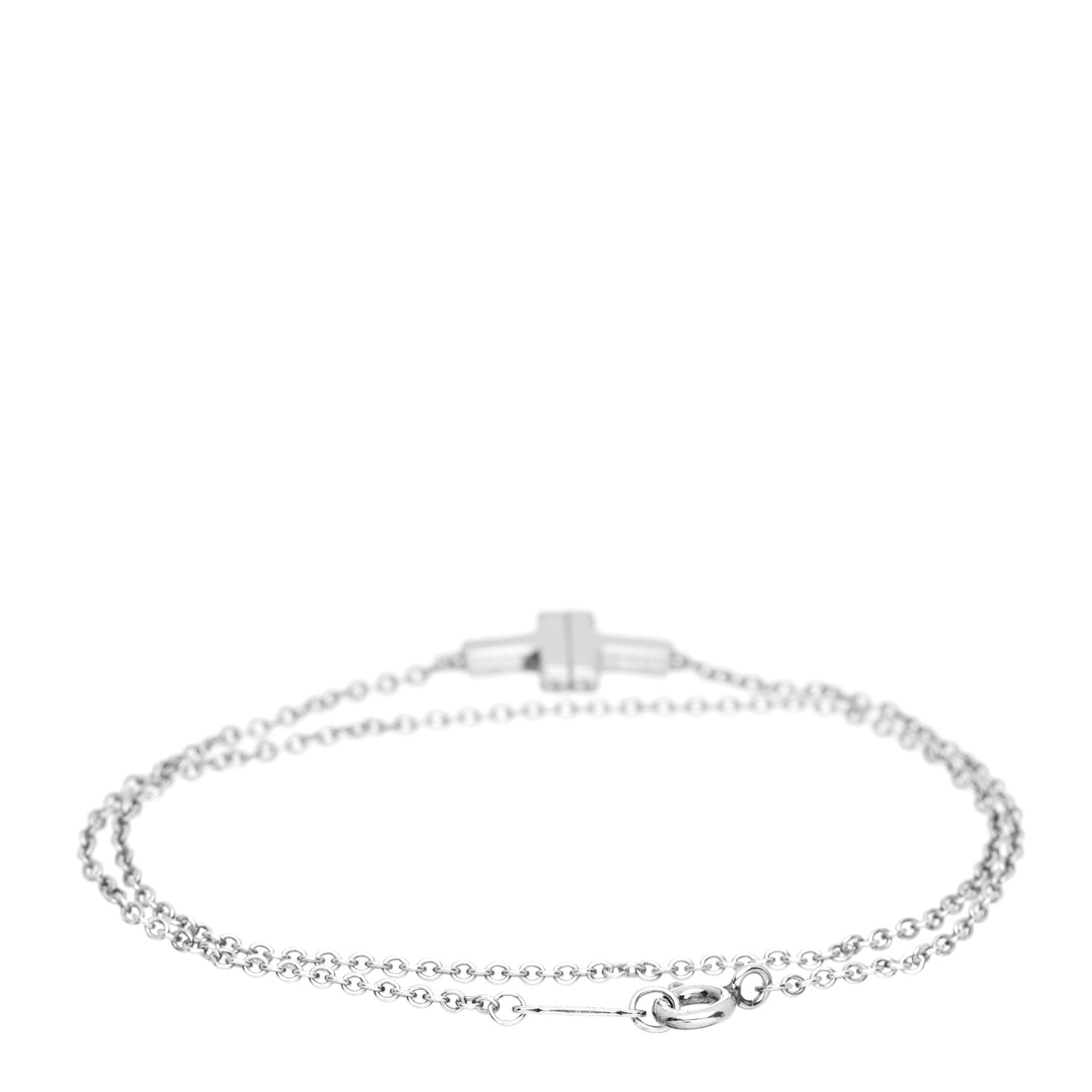 Sterling Silver T Two Double Chain Bracelet