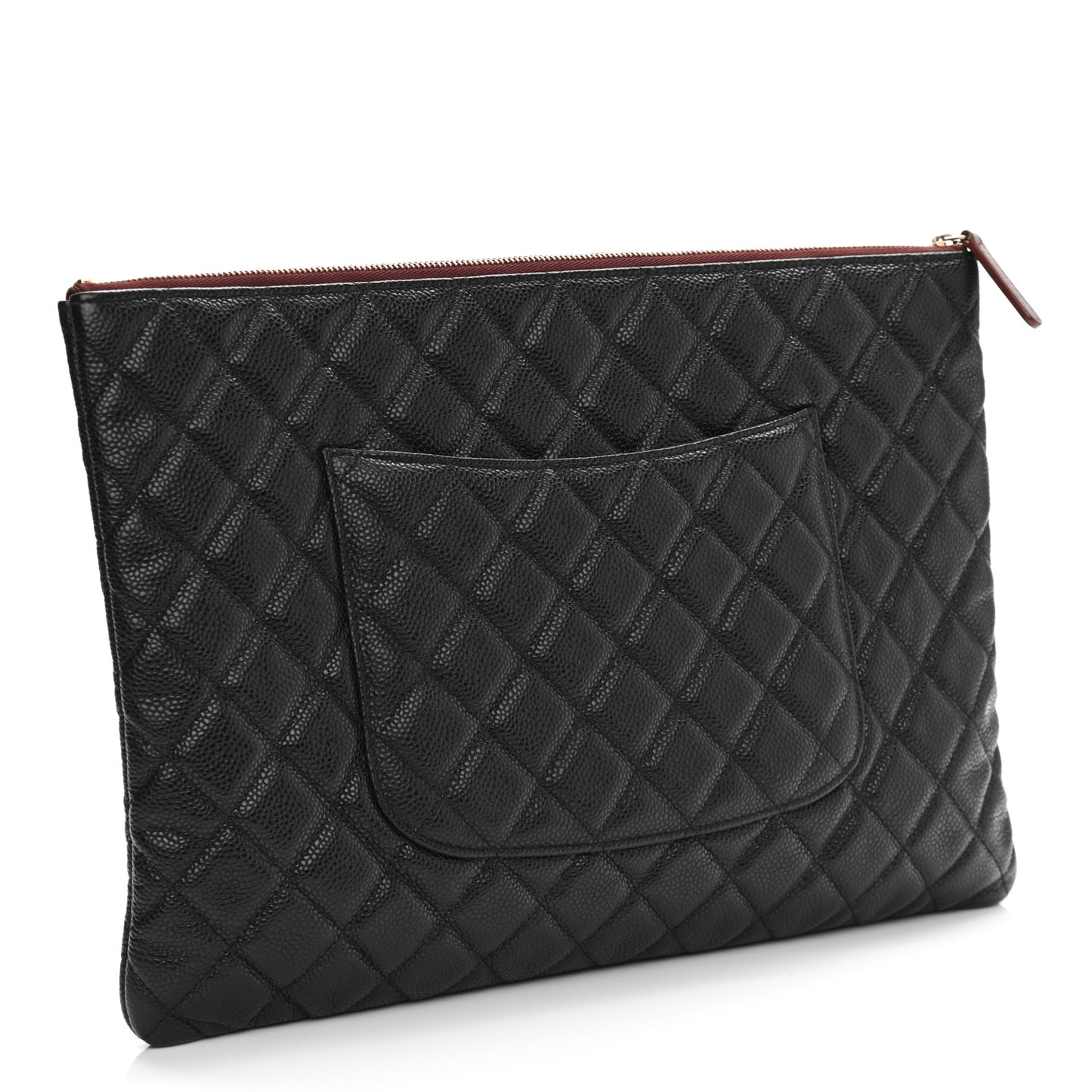 Caviar Quilted Large Cosmetic Case Black