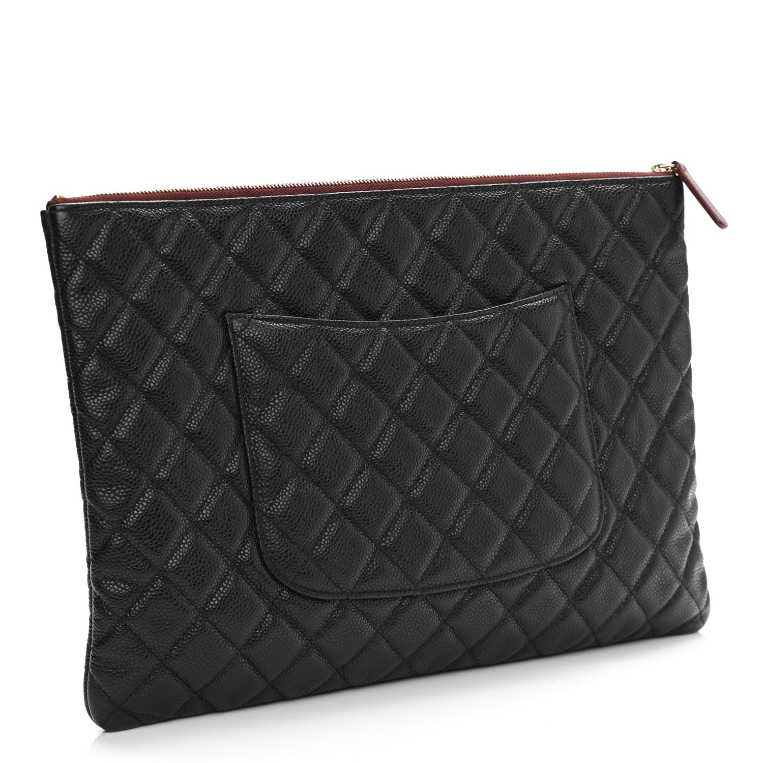 Chanel Caviar Quilted Large Cosmetic Case Black 3 of 7