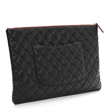Chanel Caviar Quilted Large Cosmetic Case Black 3 of 7