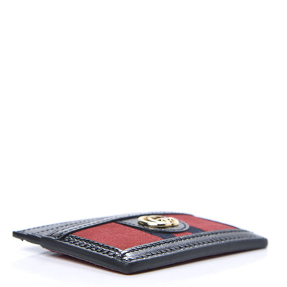 Gucci Suede Patent Ophidia Card Holder Hibiscus Red Black 4 of 7