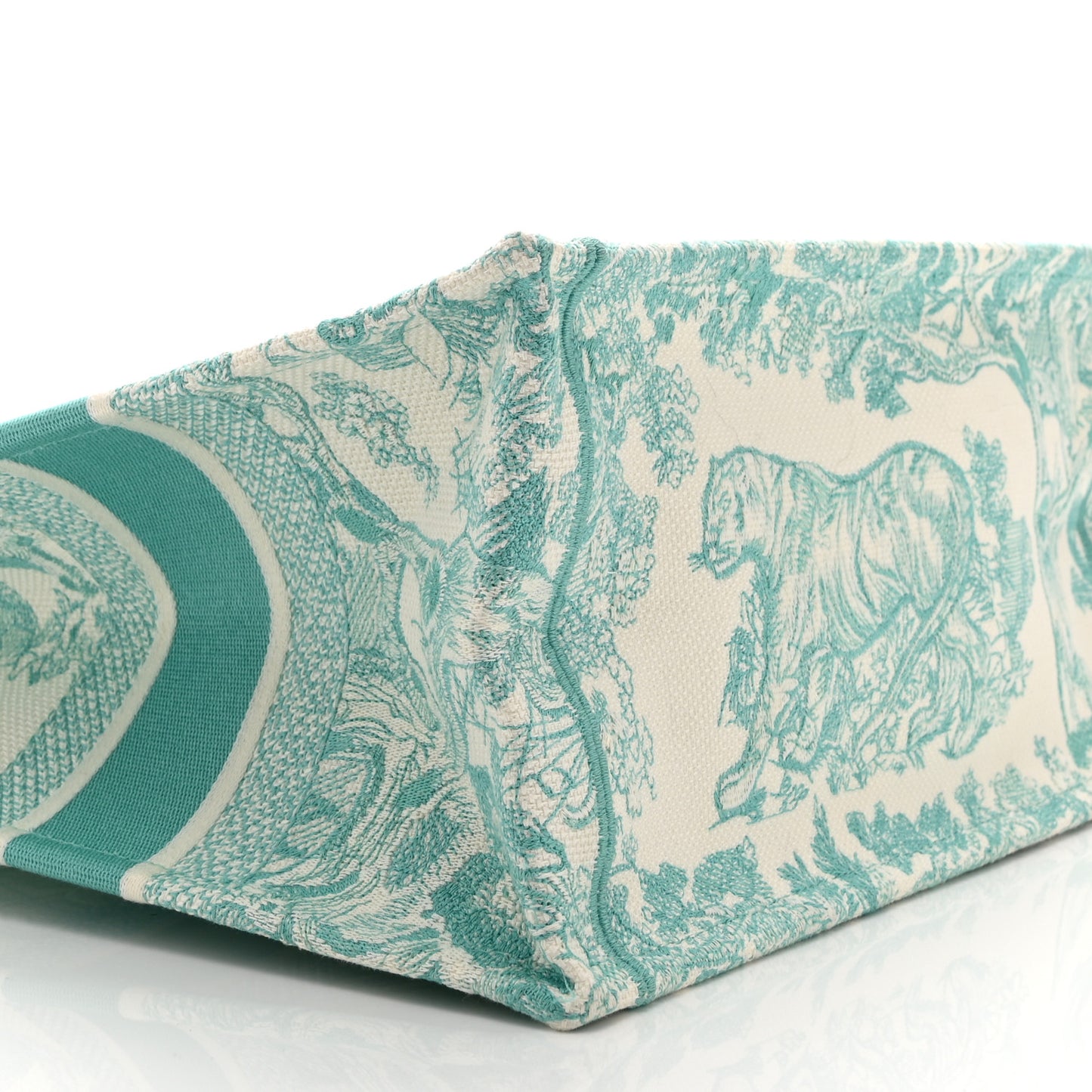 Canvas Embroidered Medium Dioriviera Toile De Jouy Book Tote Aquamarina