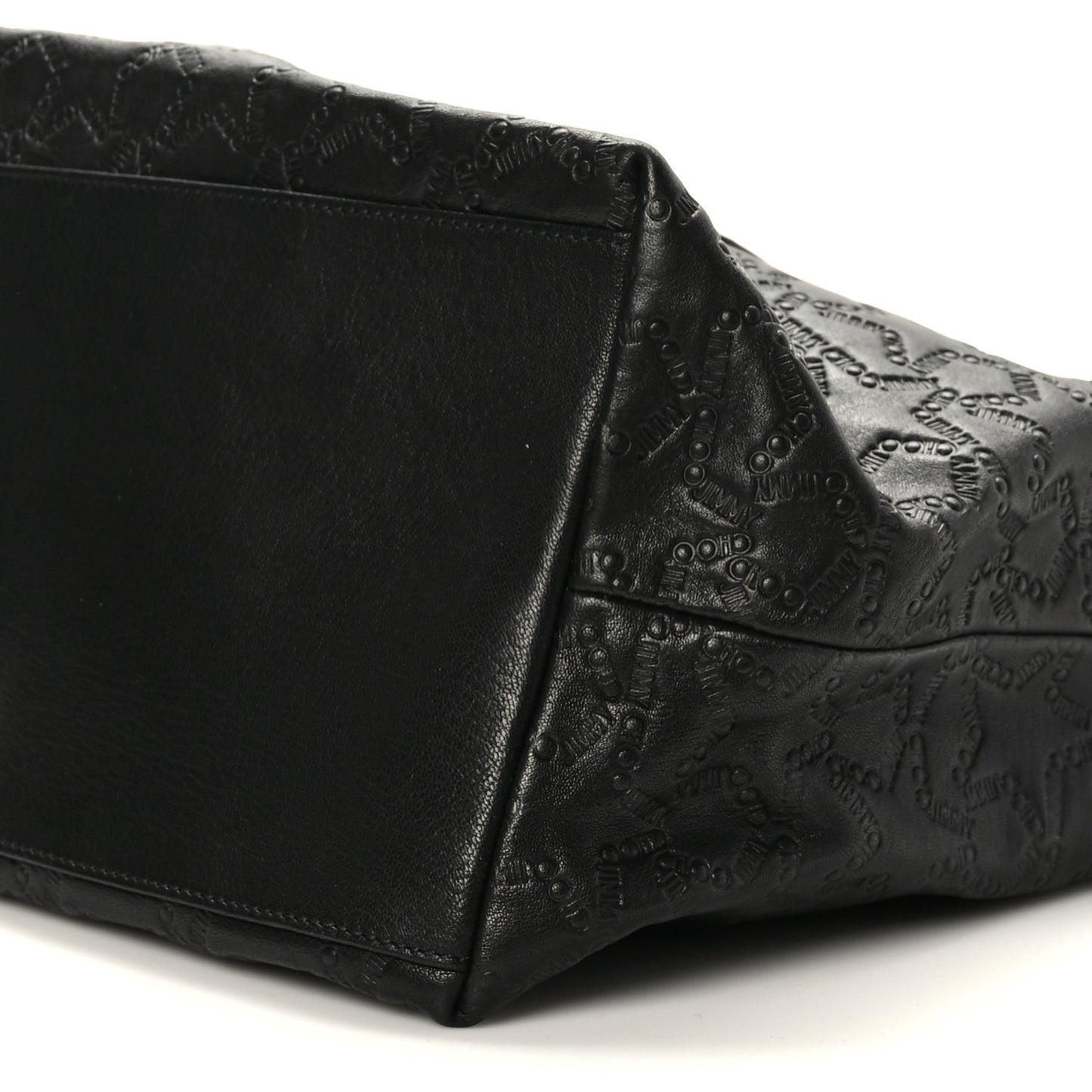 Calfskin Star Embossed Tote Black