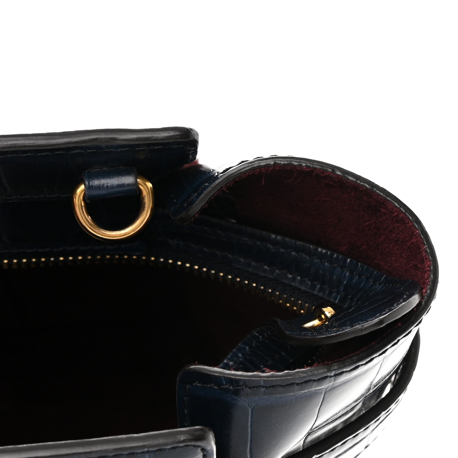 Mulberry Crocodile Embossed Calfskin Small Zipped Bayswater Blue 10 of 16