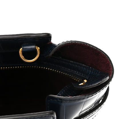 Mulberry Crocodile Embossed Calfskin Small Zipped Bayswater Blue 10 of 16
