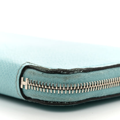 Hermes Epsom Silk'In Wallet Bleu Atoll Rose Tyrien 7 of 10