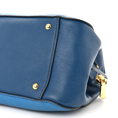 Miu Miu Goatskin Madras Bi-Color Bowling Bag Cobalto Marea 8 of 8