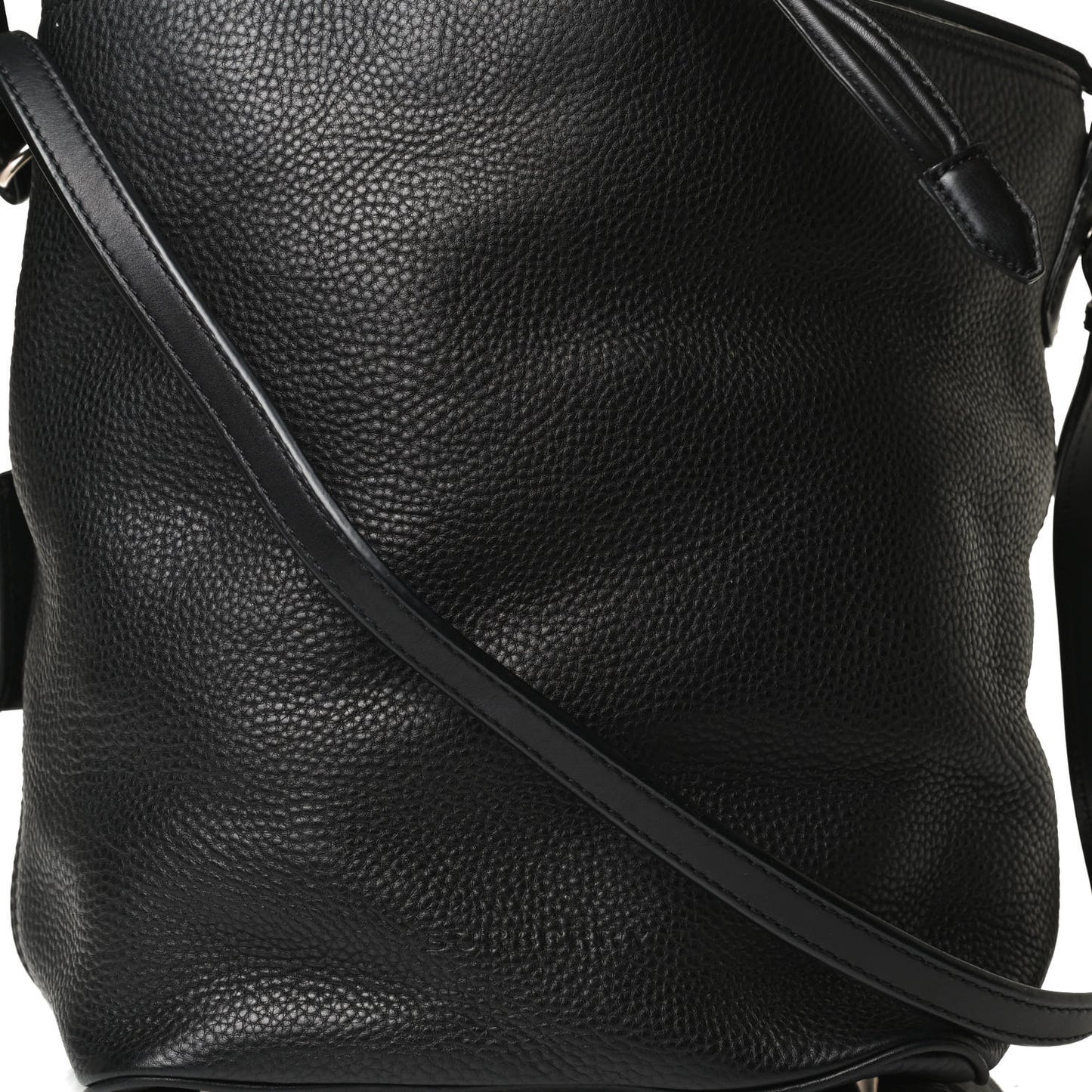 Grainy Calfskin Medium Check Ashby Hobo Black