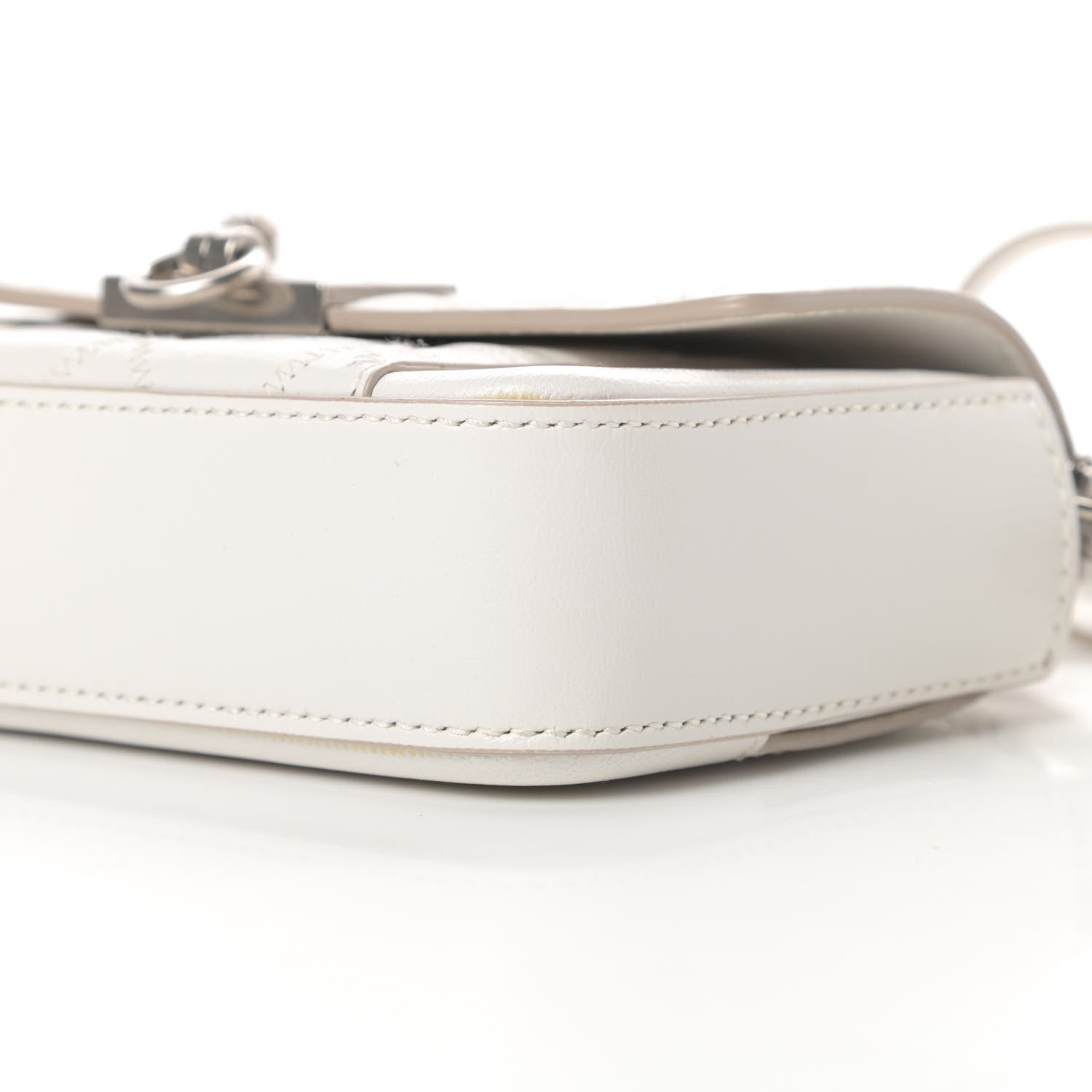 Givenchy Goatskin Quilted GV3 Mini Pocket Convertible Bag White 10 of 12