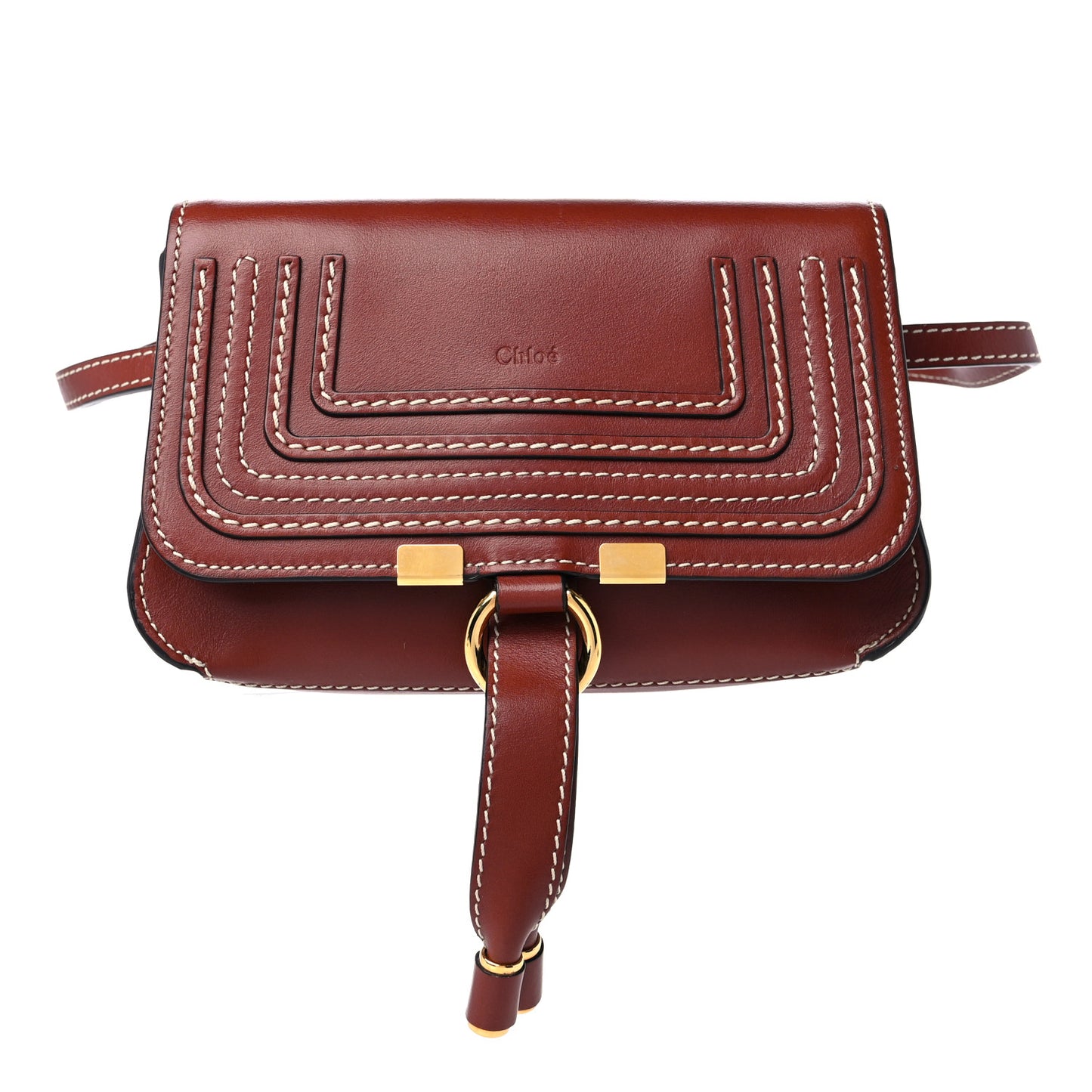 Calfskin Marcie Convertible Belt Bag Caramel