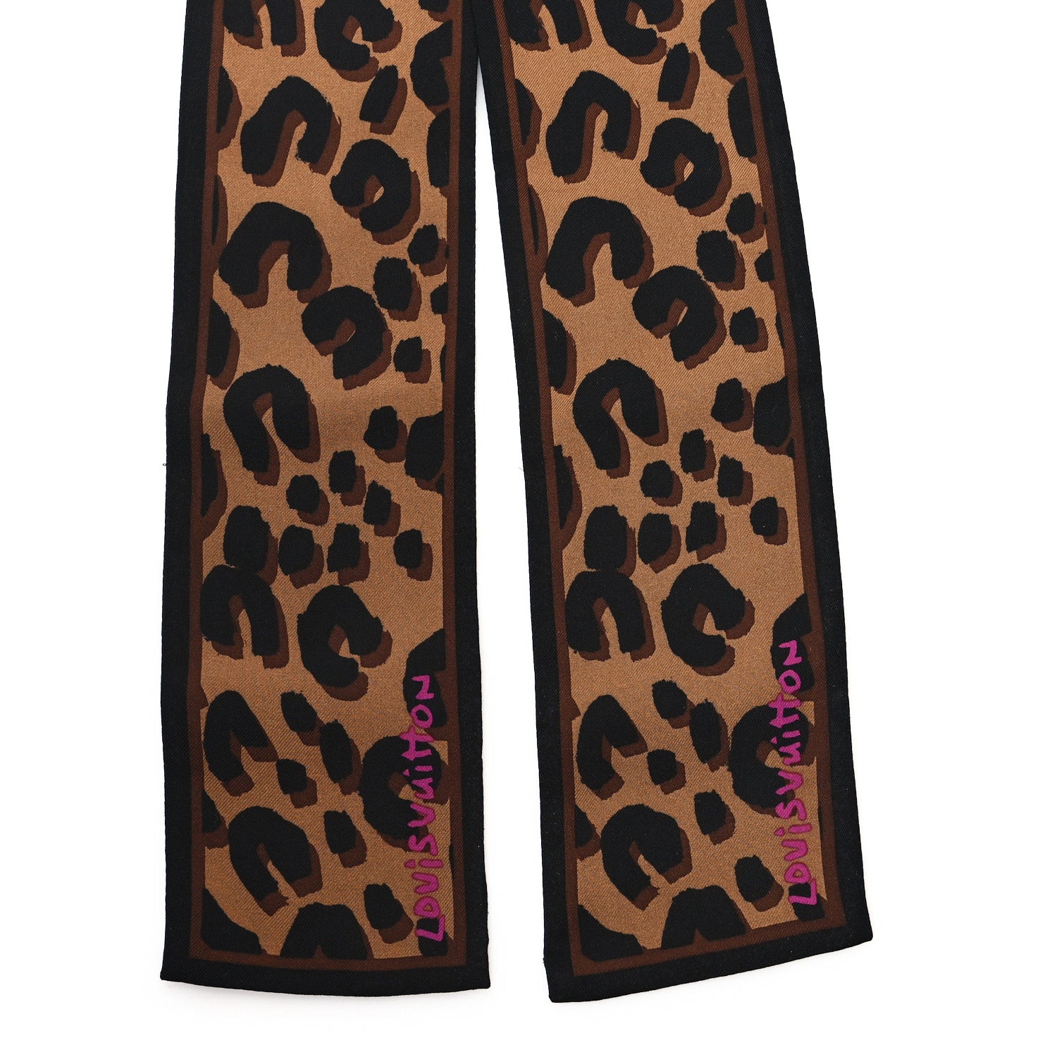 Louis Vuitton Silk Leopard Bandeau Scarf Marron 2 of 4