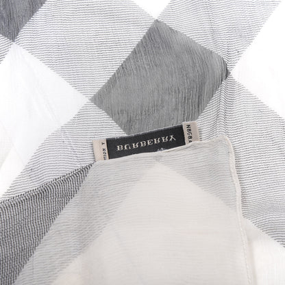 Burberry Wool Silk Gauze Giant Check Scarf Stone 4 of 4