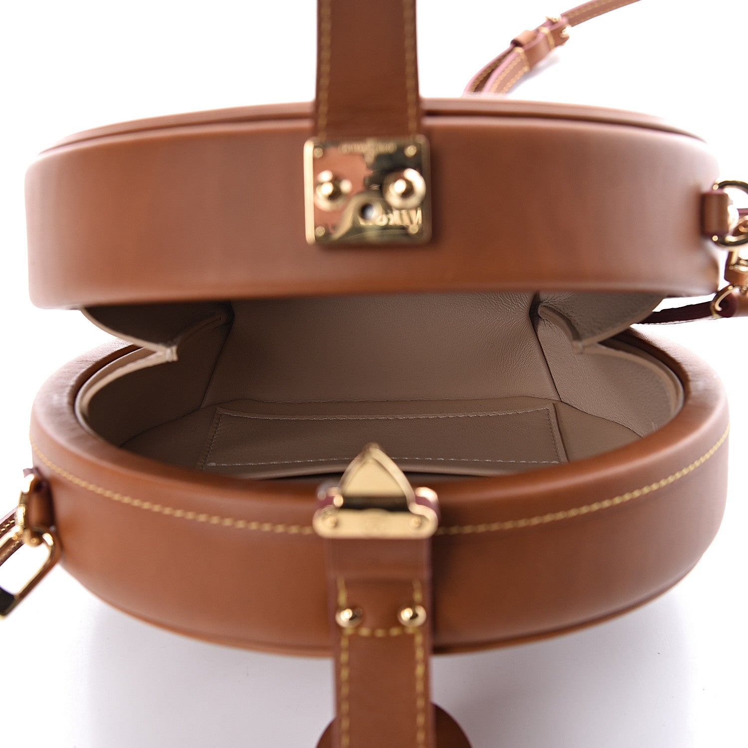 Louis Vuitton Calfskin Catogram Petite Boite Chapeau Tan 9 of 12