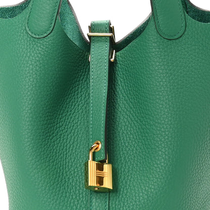 Hermes Taurillon Clemence Picotin Lock 18 Vert Vertigo 8 of 10