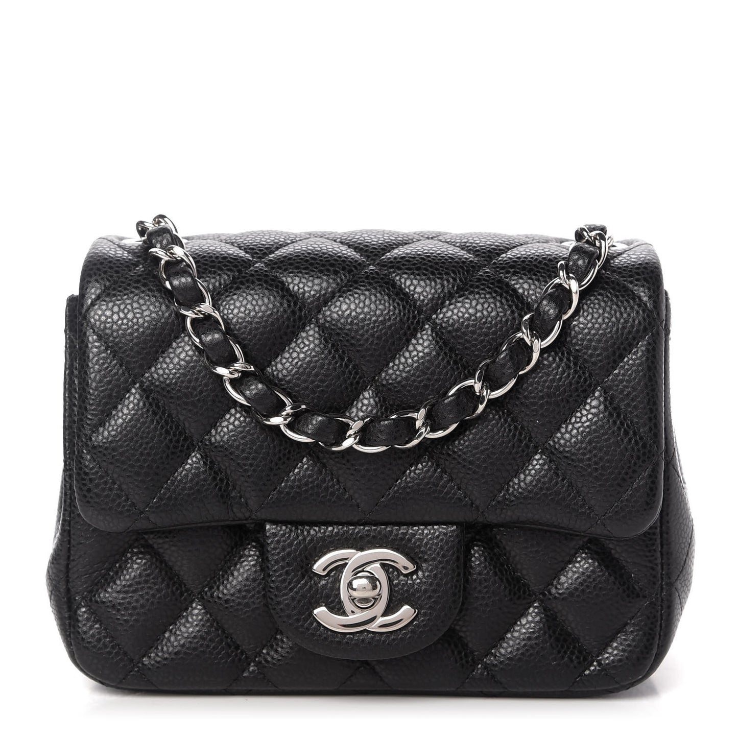 Caviar Quilted Mini Square Flap Black
