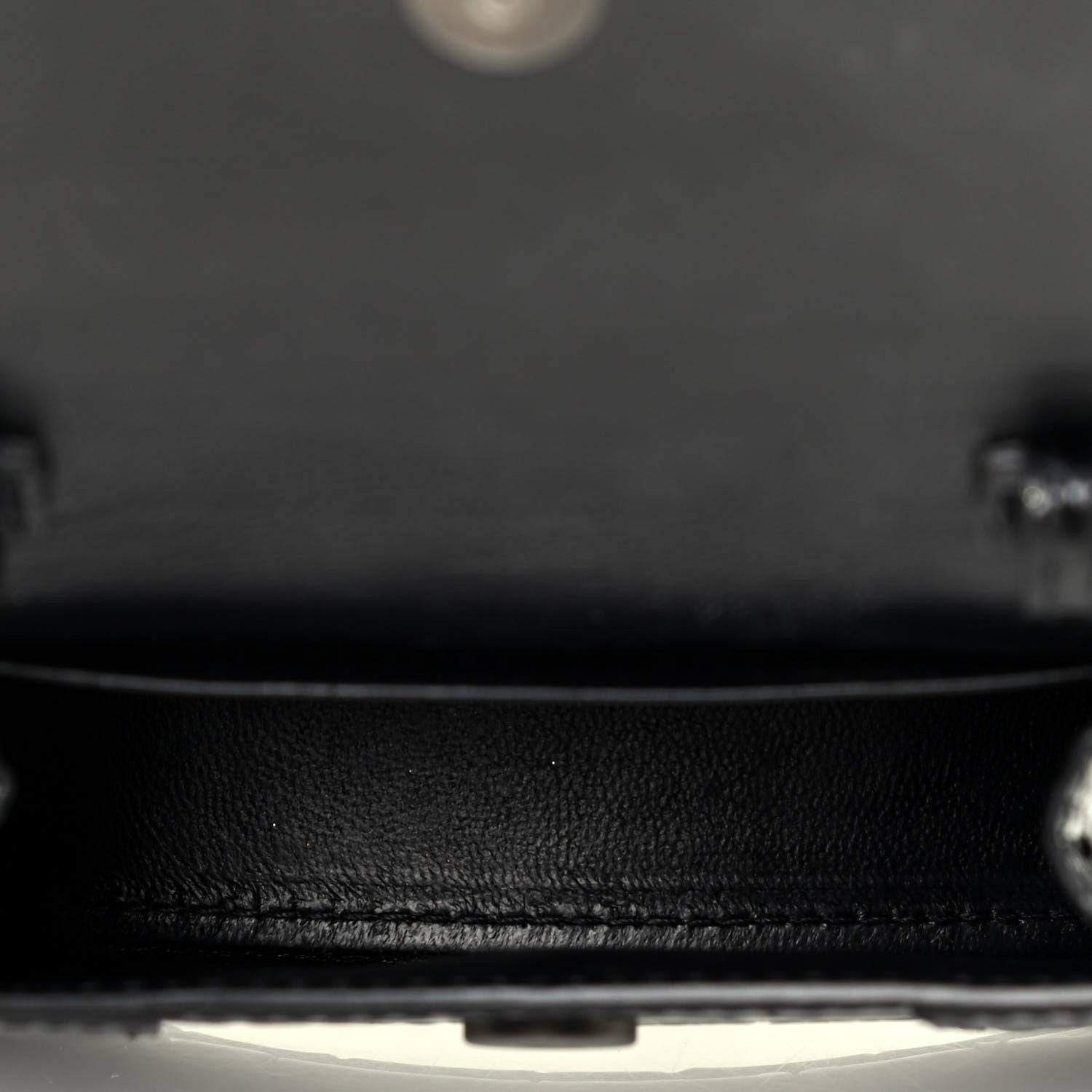 Balenciaga Shiny Calfskin Monochrome Crocodile Embossed Hourglass Top Handle Bag Mini Black 6 of 10