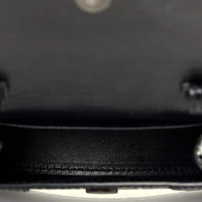 Balenciaga Shiny Calfskin Monochrome Crocodile Embossed Hourglass Top Handle Bag Mini Black 6 of 10