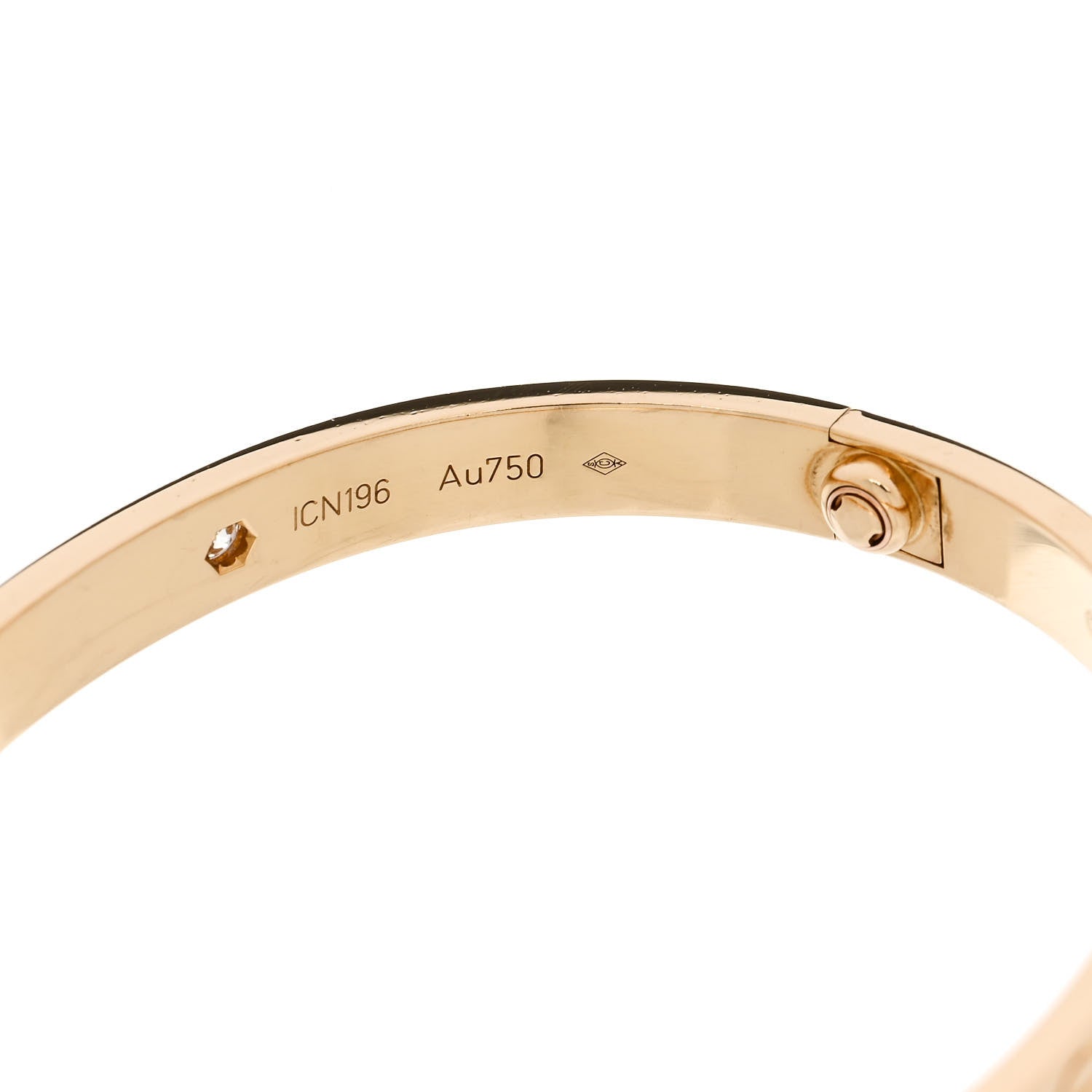 Cartier 18K Yellow Gold 4 Diamond LOVE Bracelet 18 6 of 8