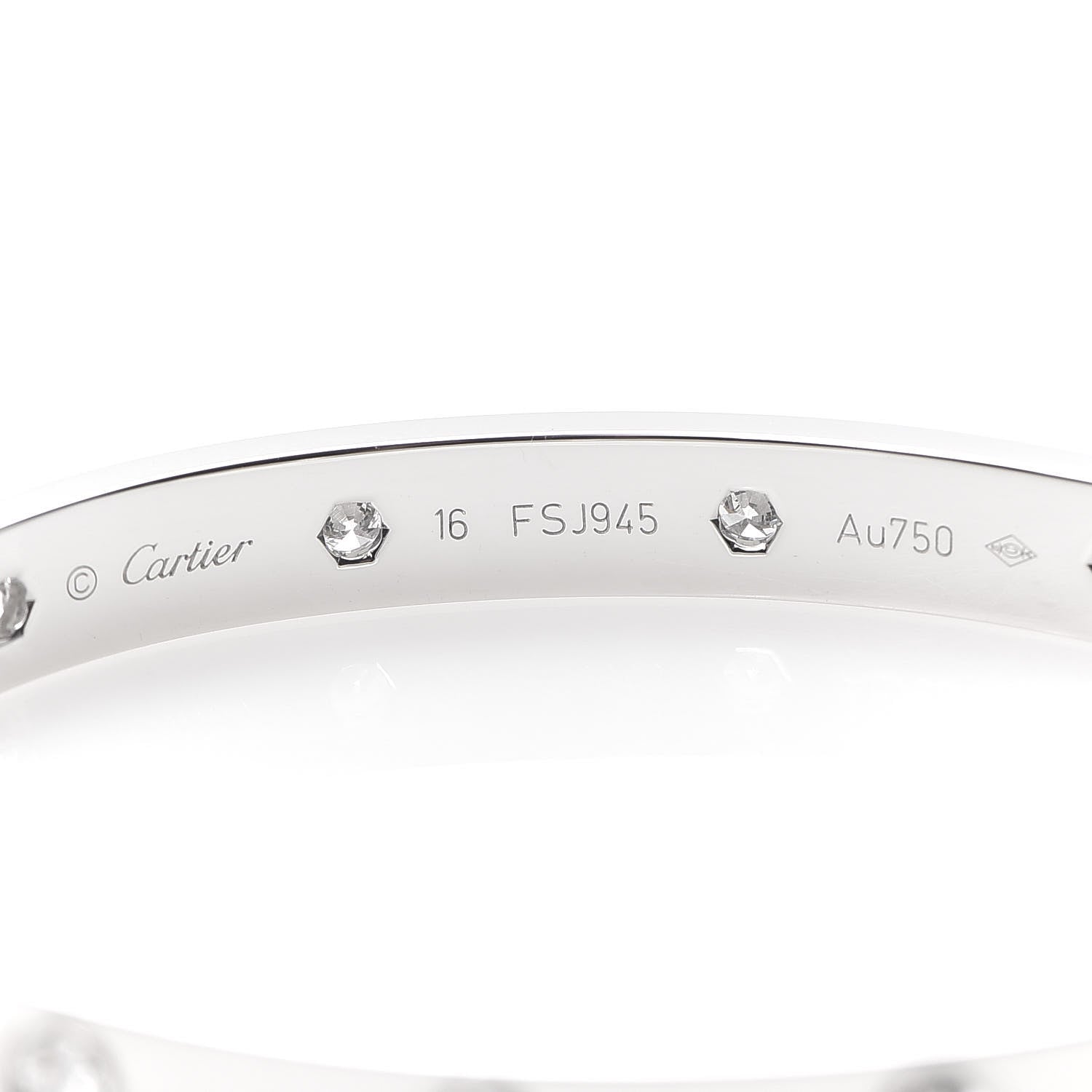 Cartier 18K White Gold 10 Diamond LOVE Bracelet 16 4 of 7