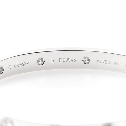 Cartier 18K White Gold 10 Diamond LOVE Bracelet 16 4 of 7