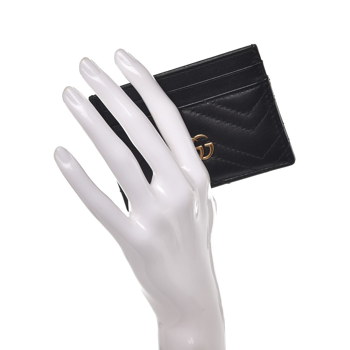 Calfskin Matelasse GG Marmont Card Holder Black