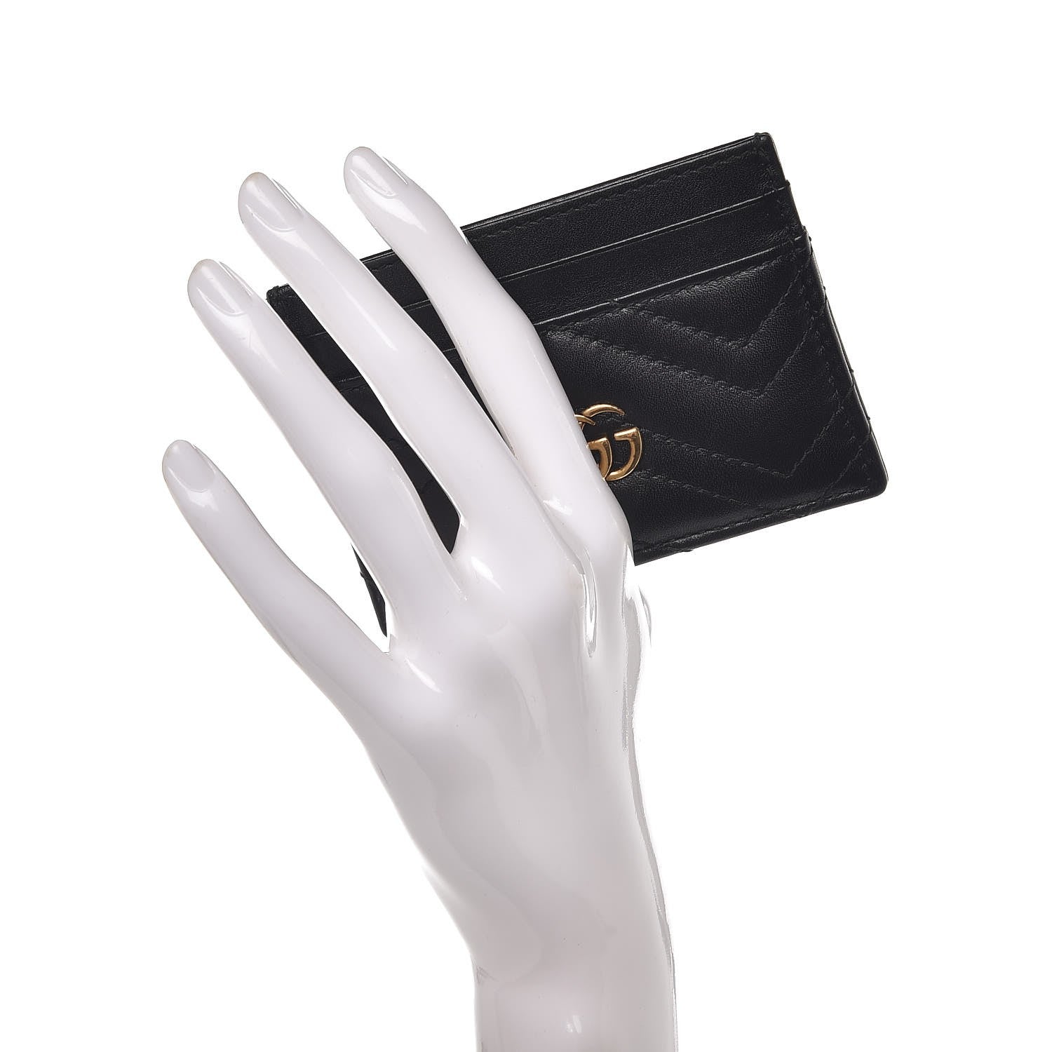 Gucci Calfskin Matelasse GG Marmont Card Holder Black 2 of 8